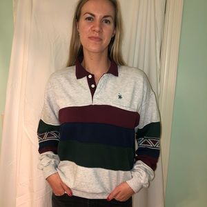 Block pattern comfy sweater